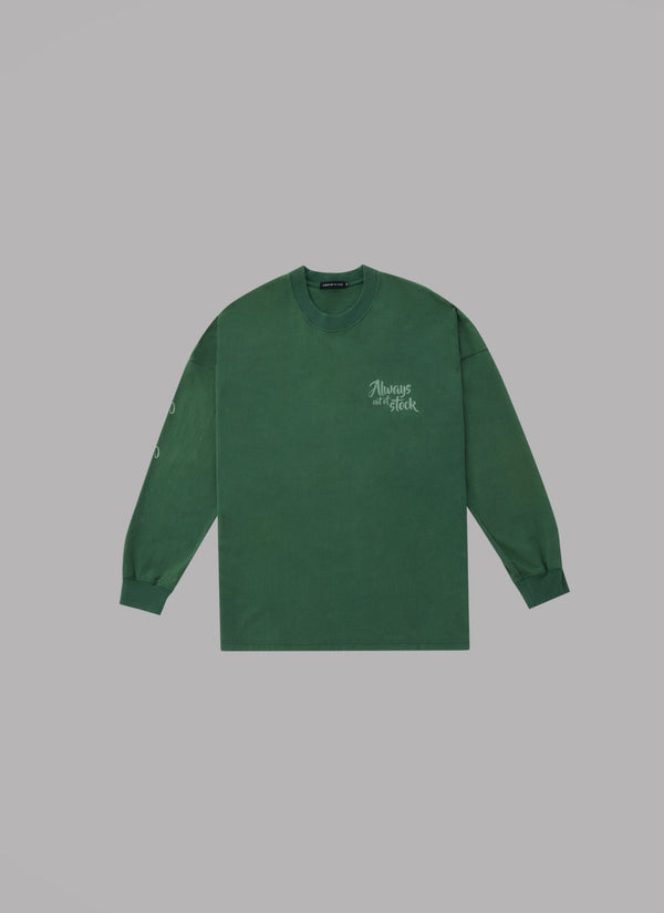 BIO WASHED GIVE&GIVE DROP SHOULDER L/S TEE-GREEN