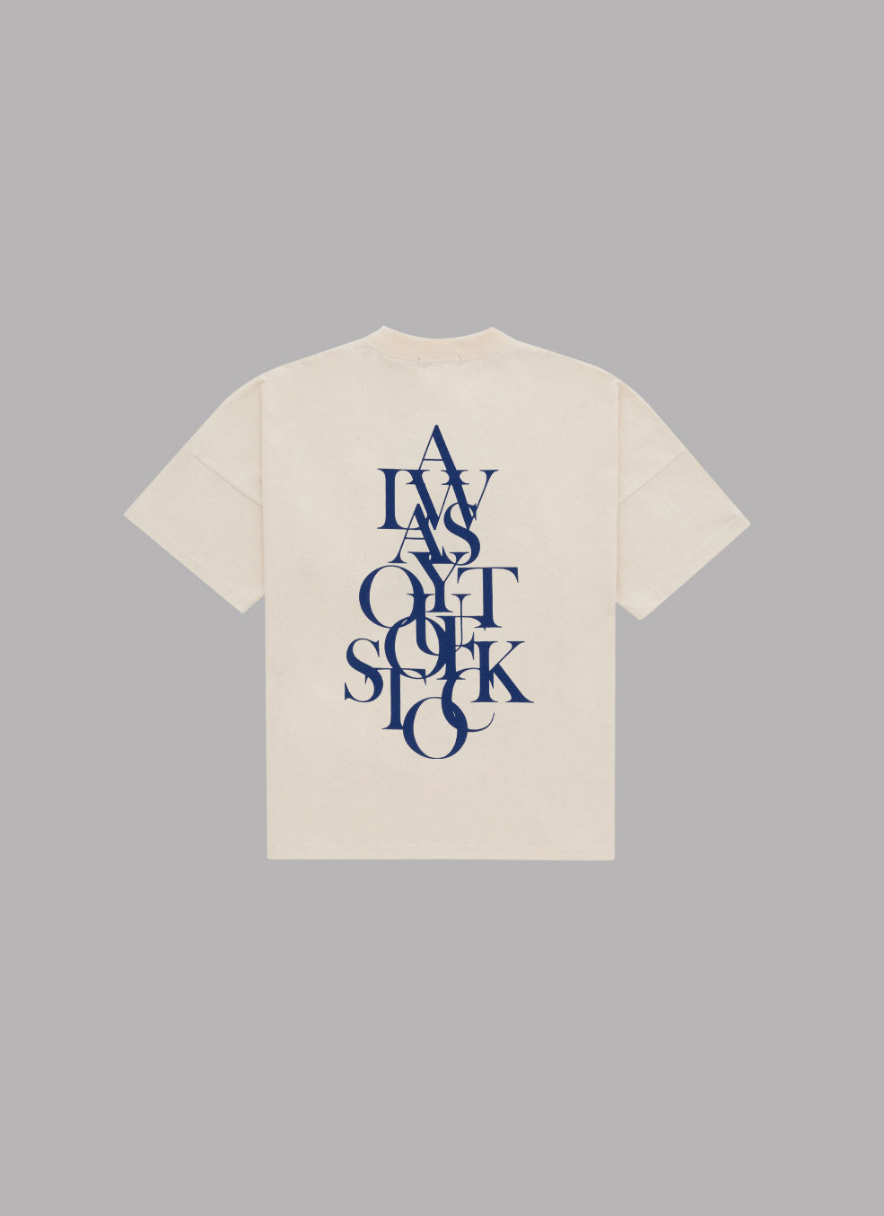 OVERLAP DROP S/S TEE - IVORY x NAVY