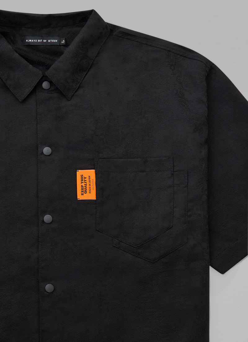 PAISLEY COMBINATION S/S SHIRT-BLACK