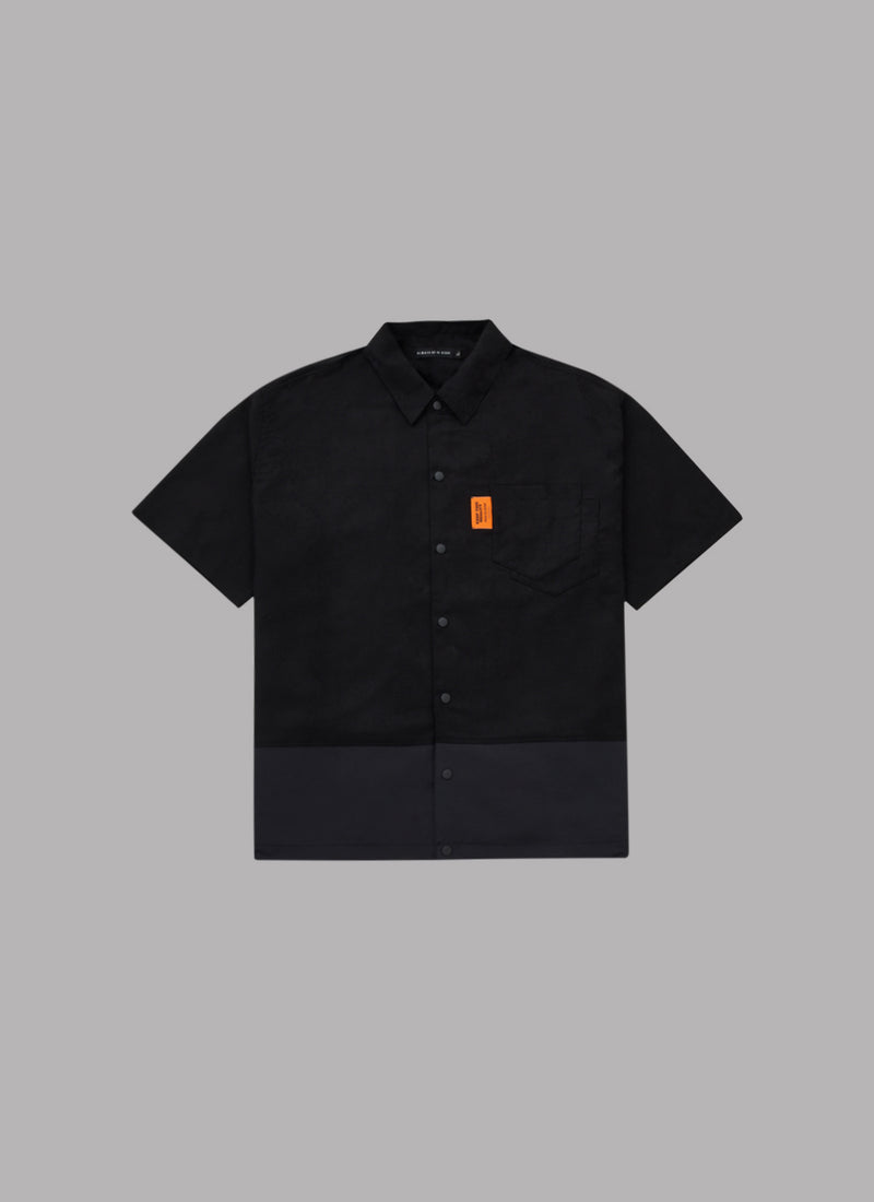 PAISLEY COMBINATION S/S SHIRT-BLACK