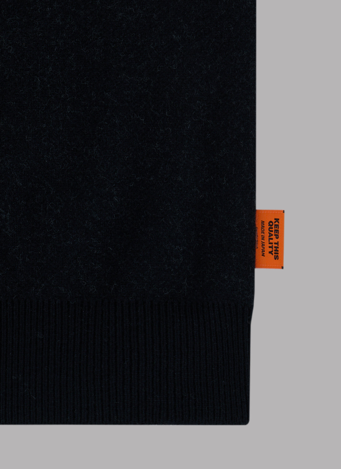 BASIC LOGO JACQUARD KNIT CREW SWEATER - BLACK