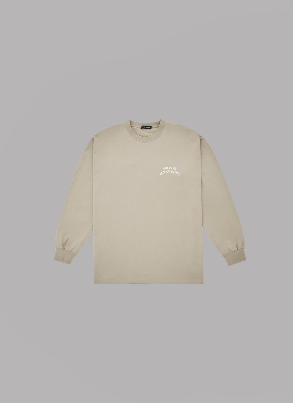BASIC LOGO L/S TEE - SILVER GRAY x OFF WHITE