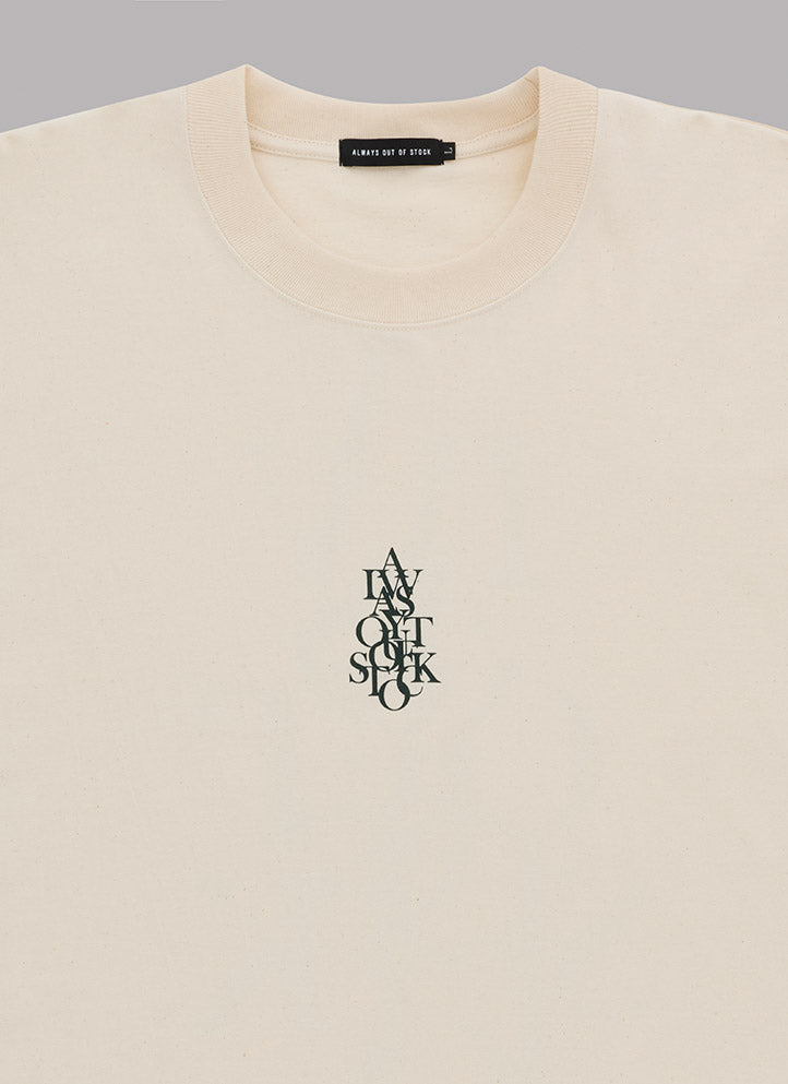 OVERLAP DROP S/S TEE - IVORY x OLIVE