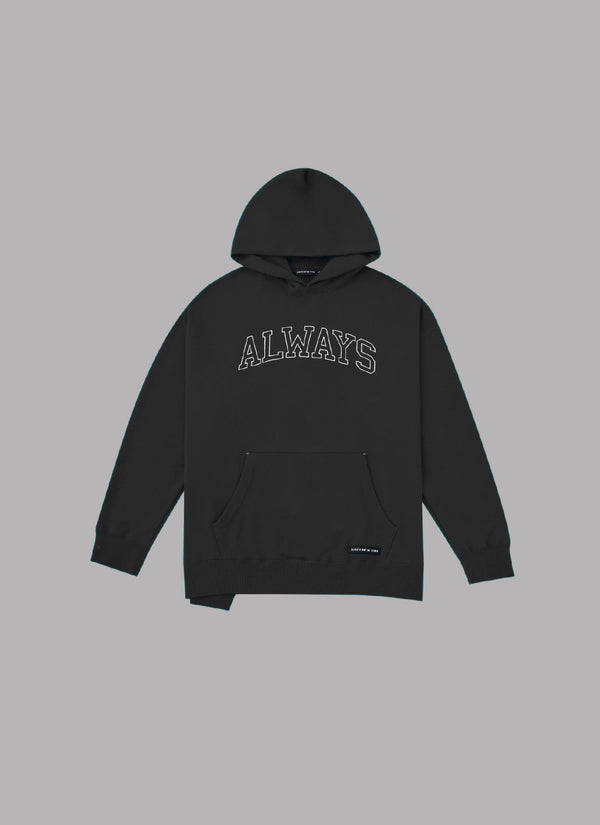BACK SWITCHED HOODIE-BLACK