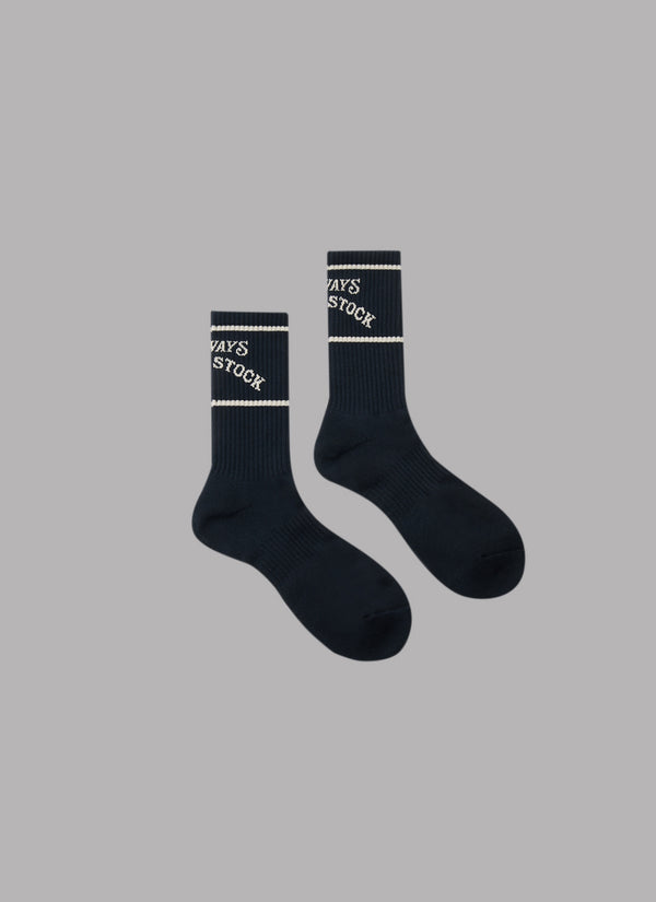 BASIC LOGO LONG SOCKS-BLACK x SAND