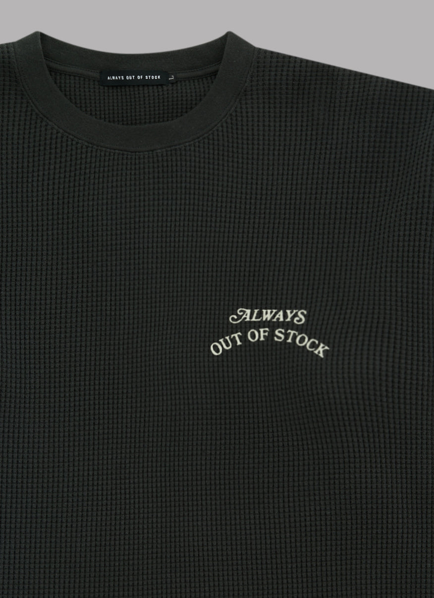 BASIC LOGO THERMAL L/S TEE - CHARCOAL