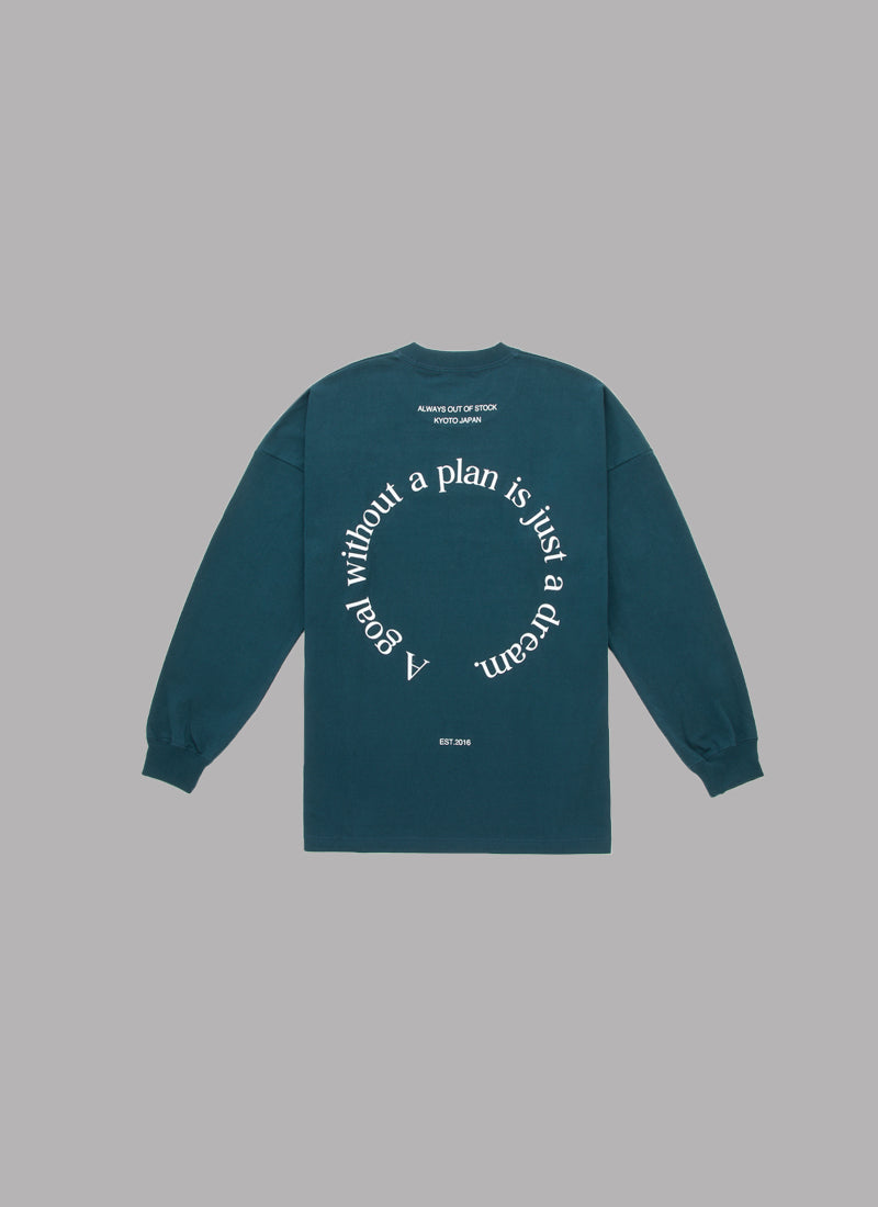 A GOAL WITHOUT A PLAN DROP L/S TEE-GREEN