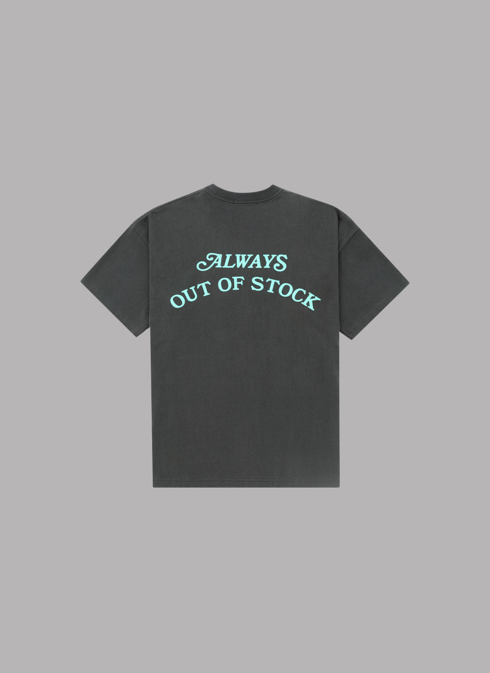 BASIC LOGO S/S TEE-CHARCOAL x TURQUOISE
