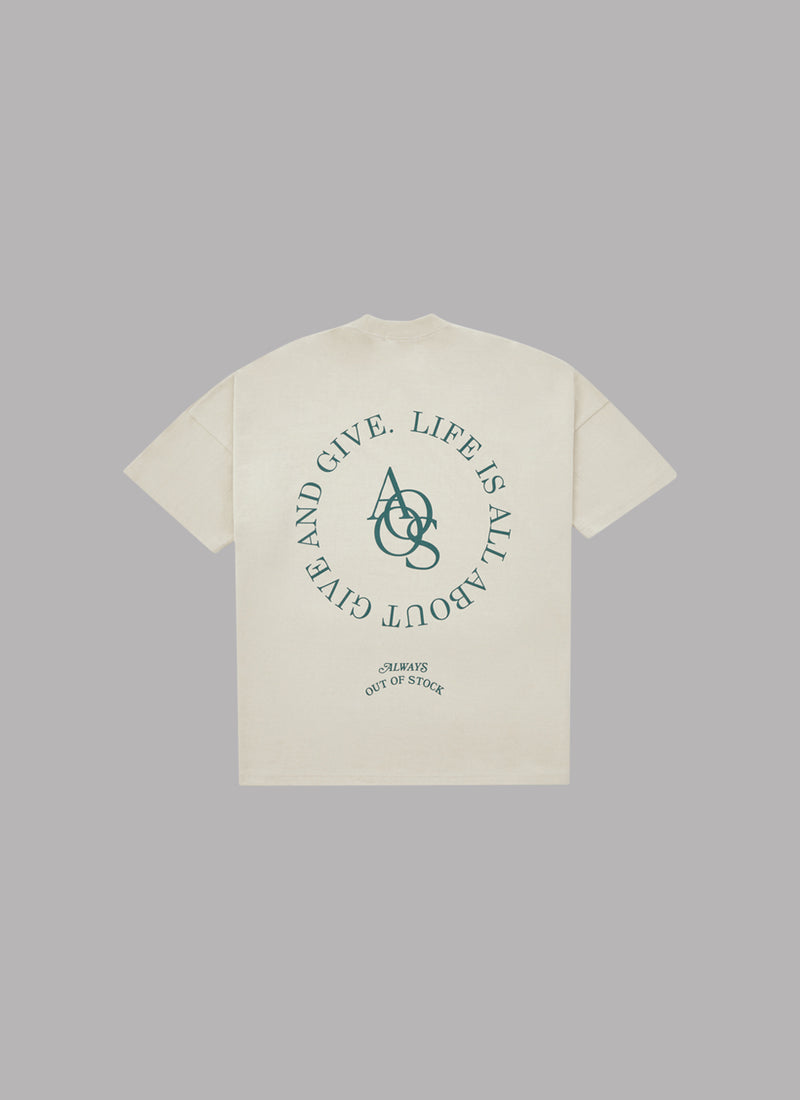 LIFE IS G&G DROP SHOULDER S/S TEE-SAND