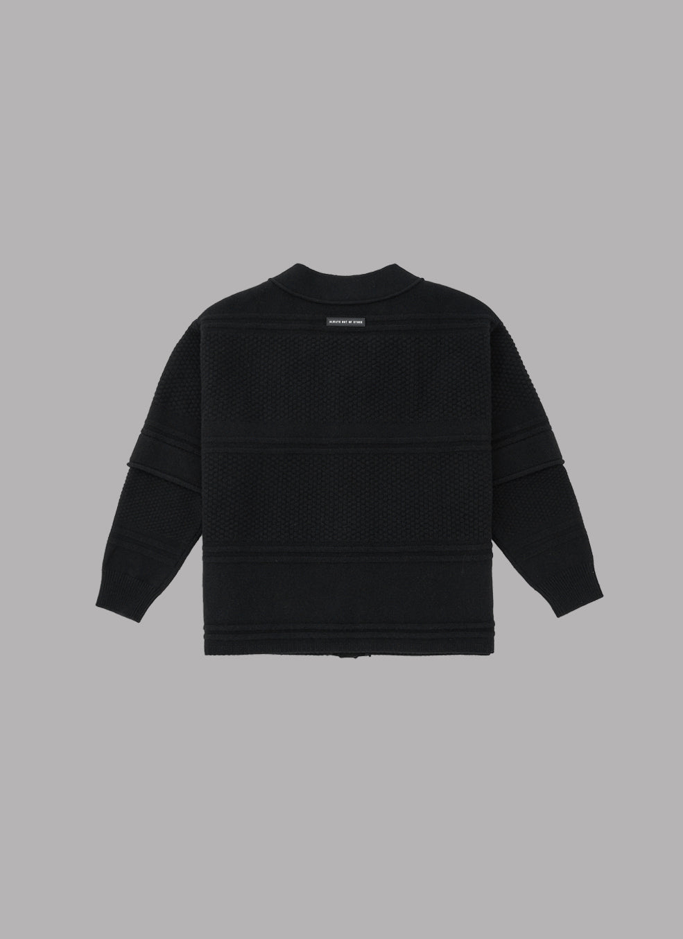 LA LOGO STRIPED CARDIGAN-BLACK