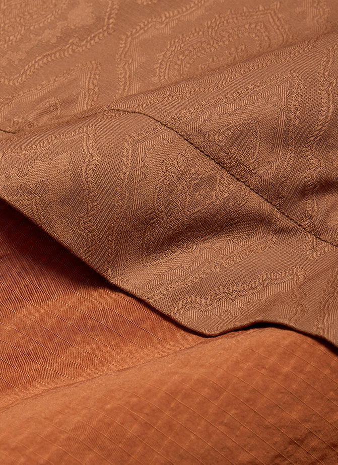 JACQURED PAISLEY RESORT S/S SHIRT- BROWN