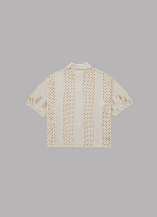 SUMMER KNIT RESORT SHIRT-IVORY x IVORY