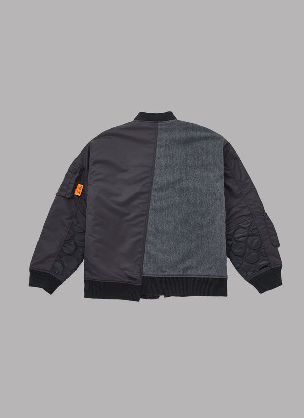 COMBINATION BOMBER JACKET-BLACK