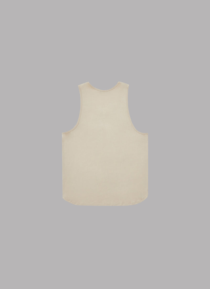 BASIC LOGO LAYERED TANK TOP-SAND