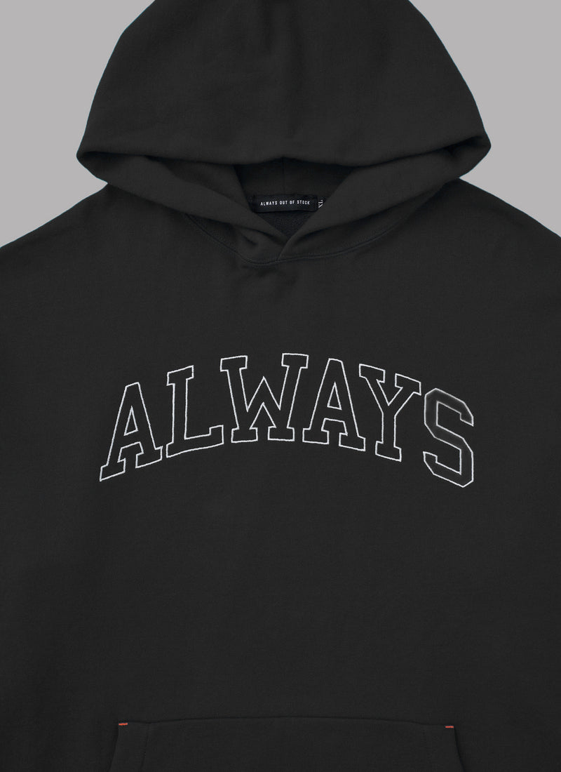 BACK SWITCHED HOODIE-BLACK
