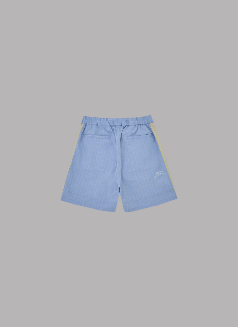 SIDE STRIPE LINEN TUCKED SHORTS-SAX
