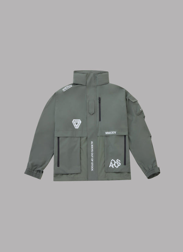 THREE LAYER TRACK JACKET-GREY GREEN