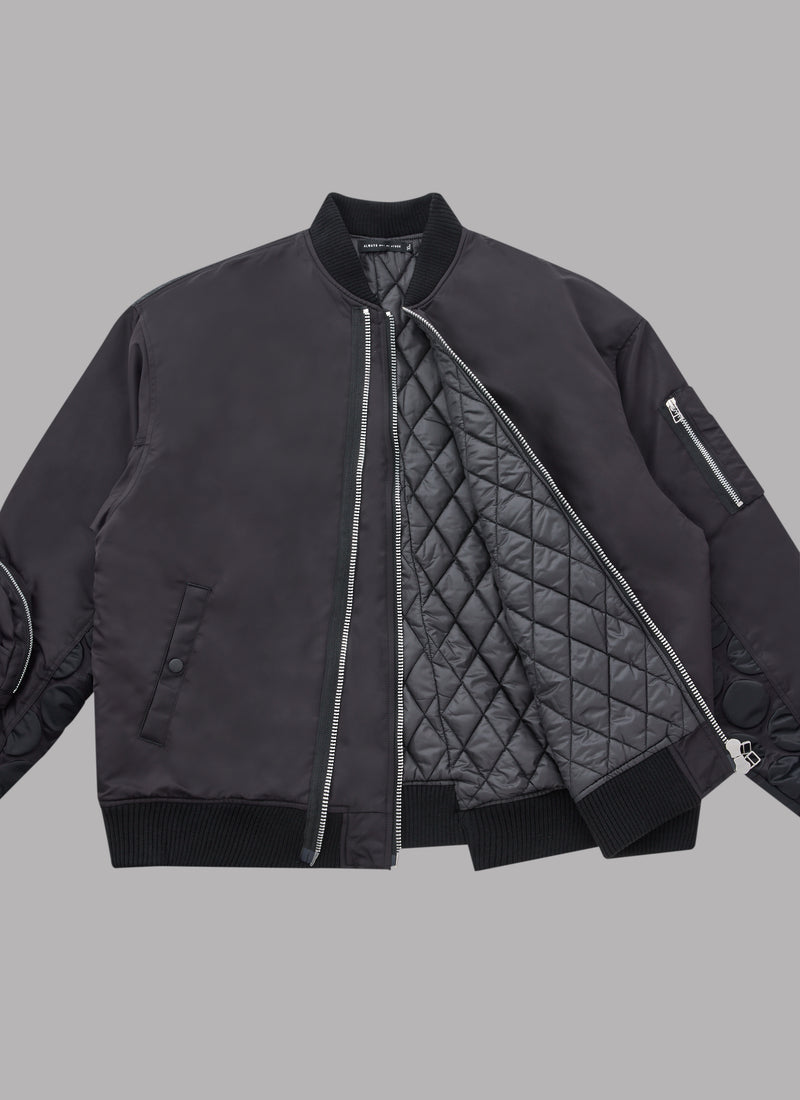 COMBINATION BOMBER JACKET-BLACK