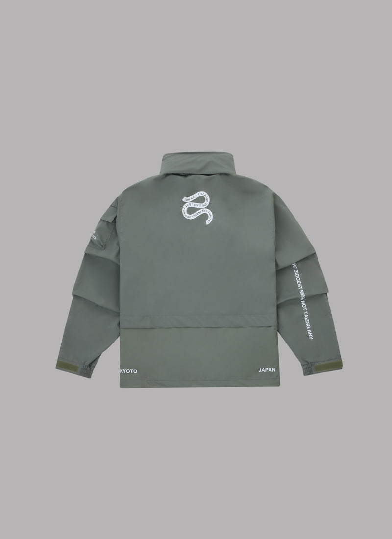 THREE LAYER TRACK JACKET-GREY GREEN