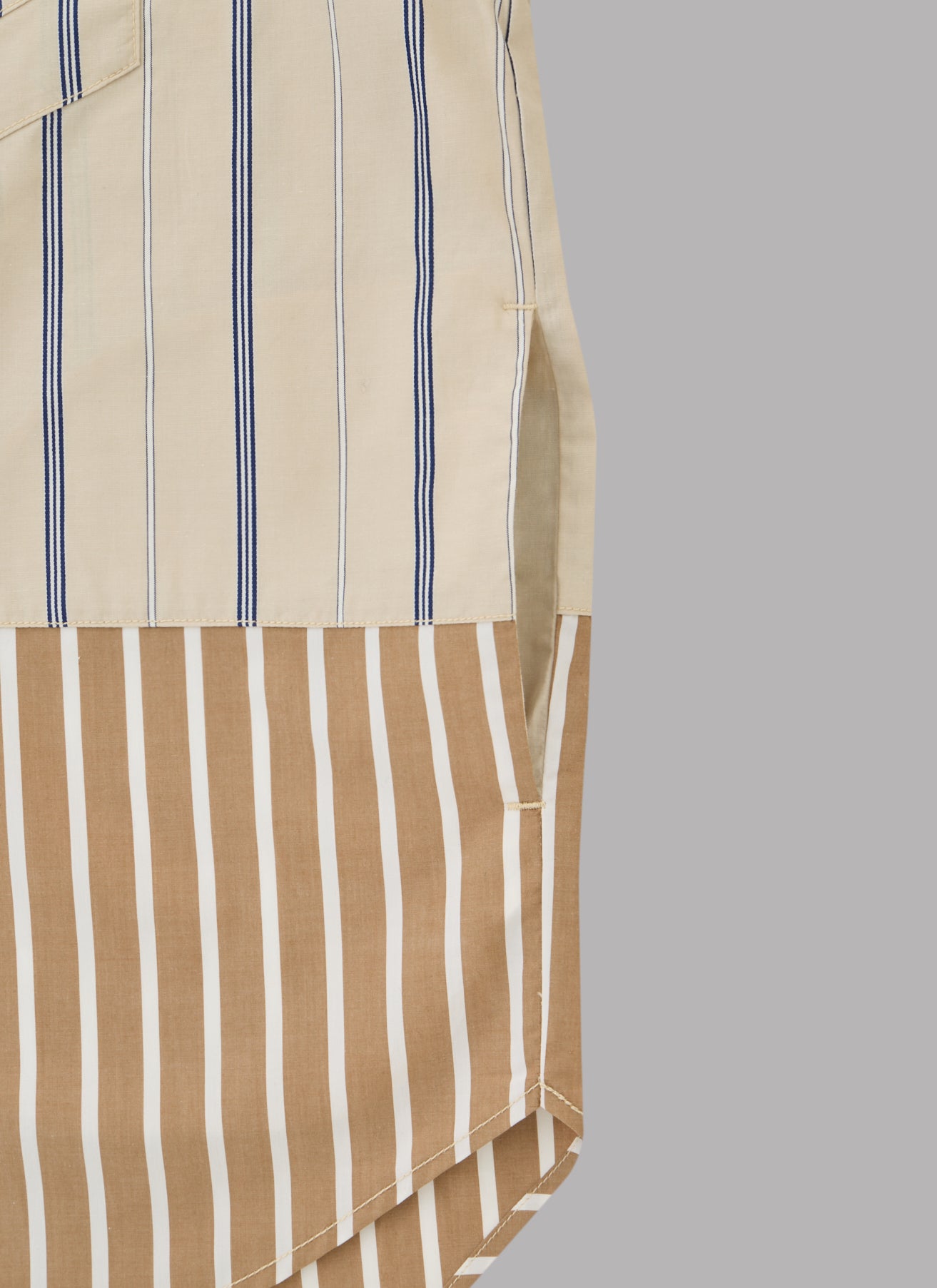 CRAZY STRIPE L/S SHIRT-BEIGE
