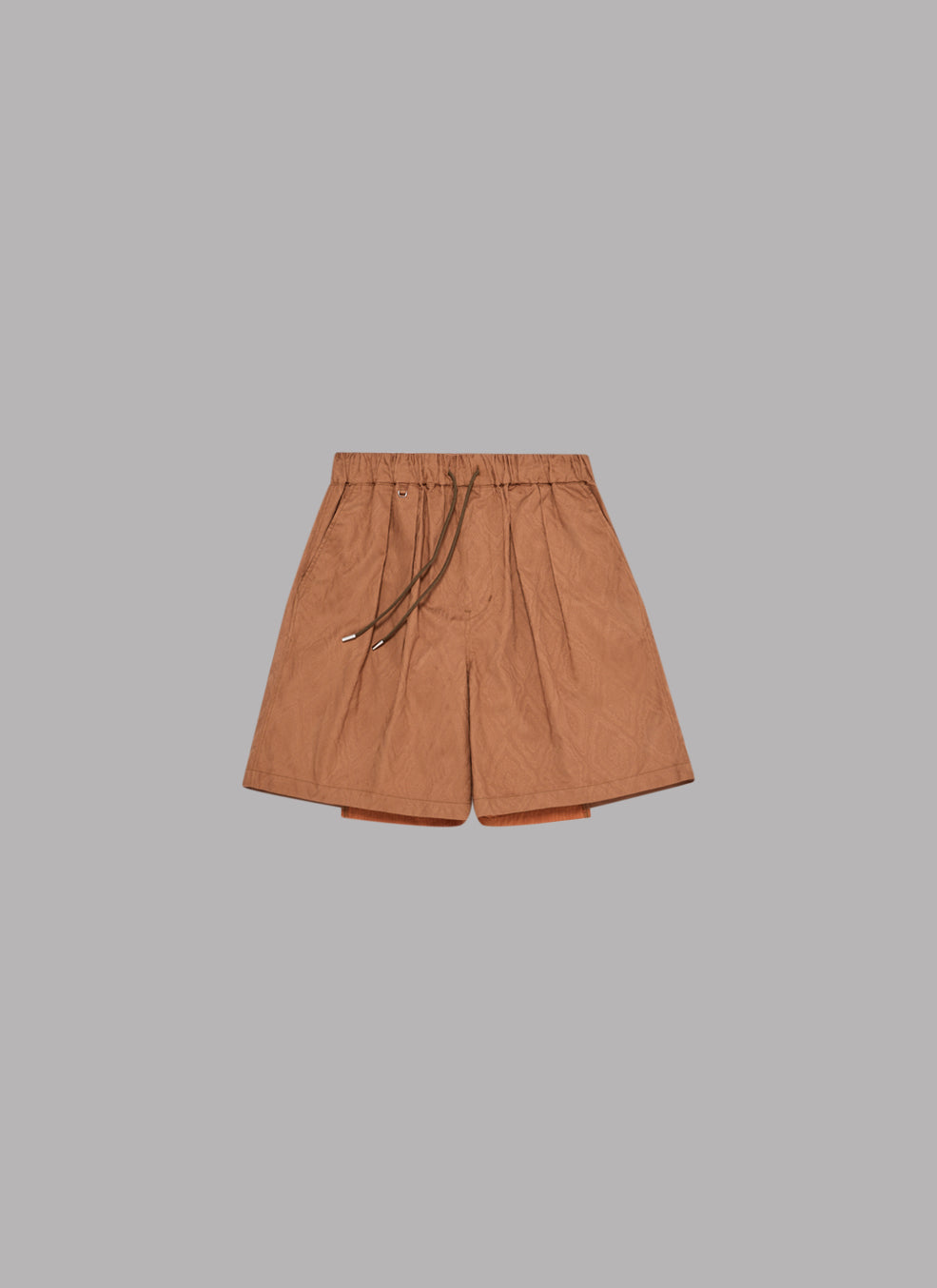 JACQURED PATTERN RESORT 2TUCK SHORTS - BROWN