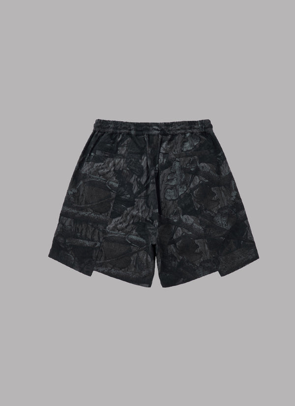 CAMO SWITCHED BAKER SHORTS-BLACK