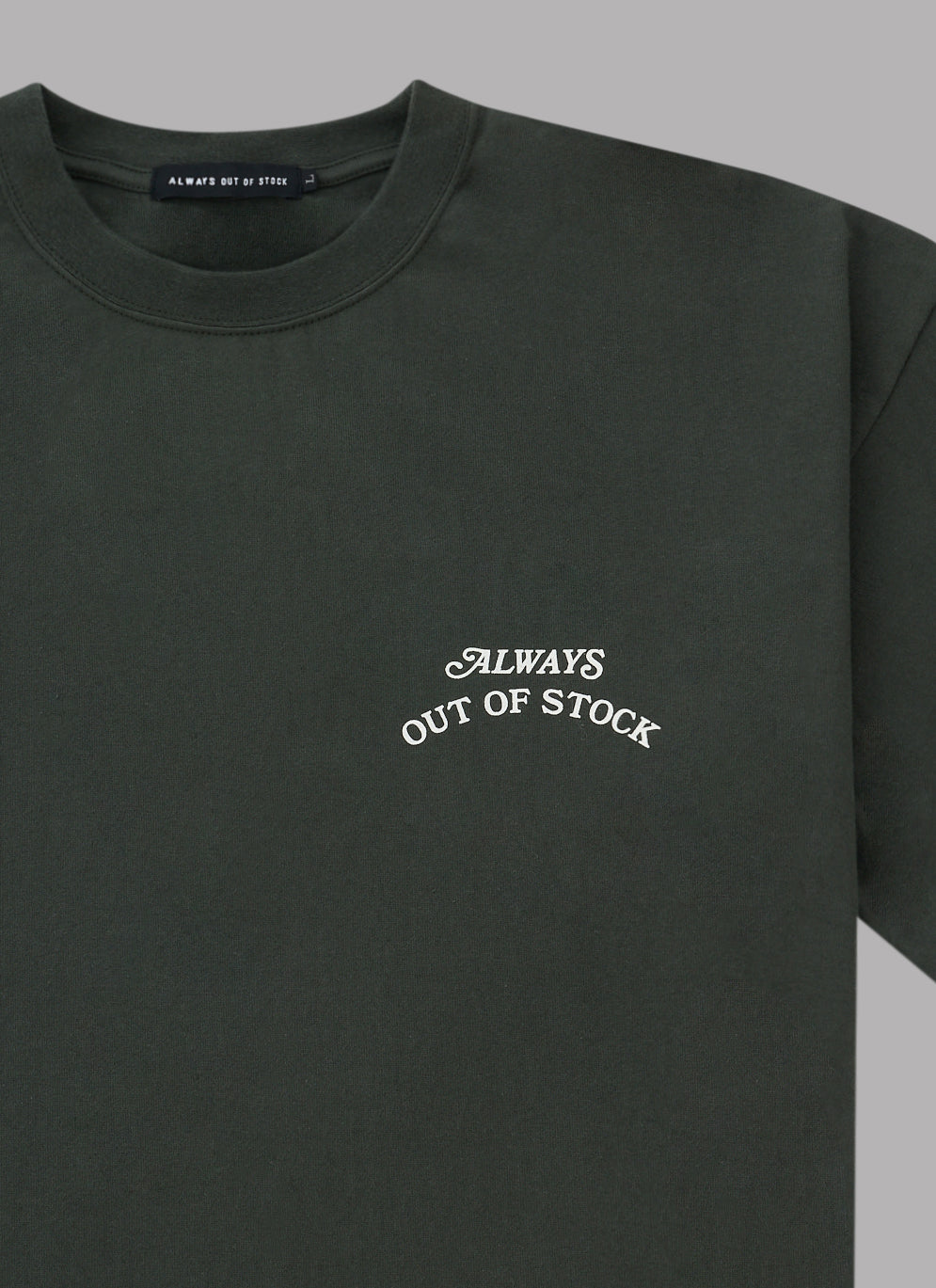 BASIC LOGO L/S TEE-OLIVE x OFF WHITE