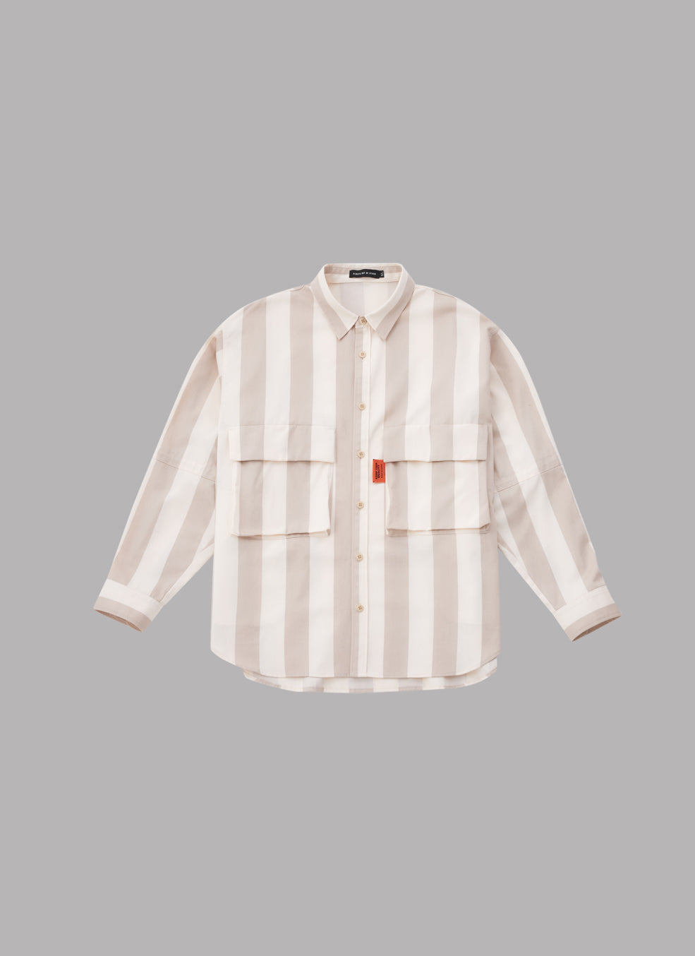 CLASSICAL STRIPED L/S SHIRT-BEIGE x WHITE – ALWAYS OUT OF STOCK