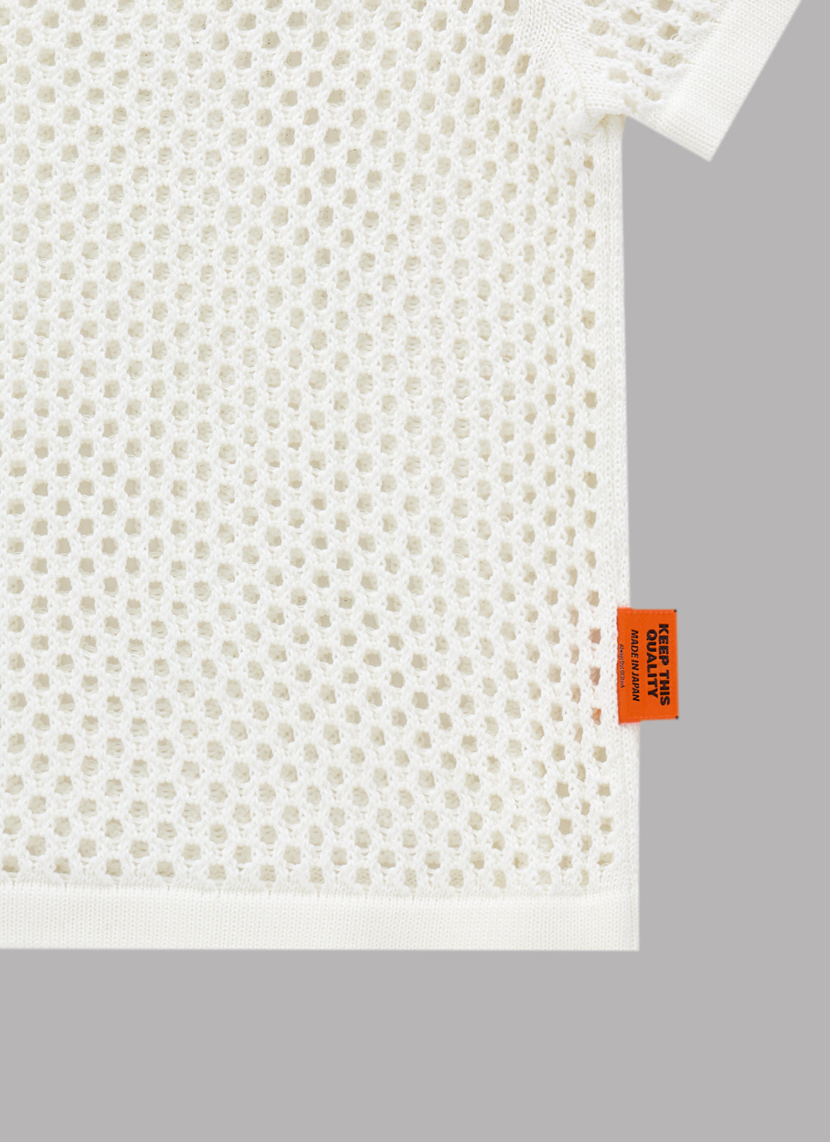 MESH KNIT GAME SHIRT-OFF WHITE
