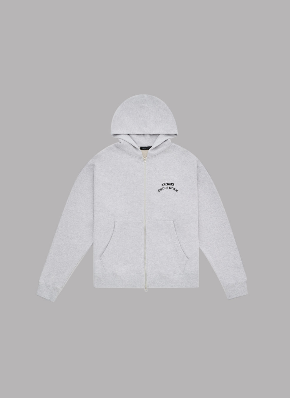 BASIC LOGO ZIP HOODIE - HEATHER GRAY