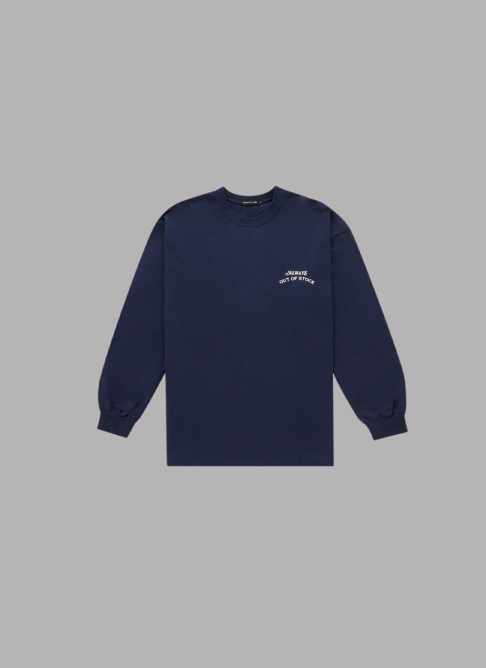 BASIC LOGO L/S TEE-NAVY x OFF WHITE