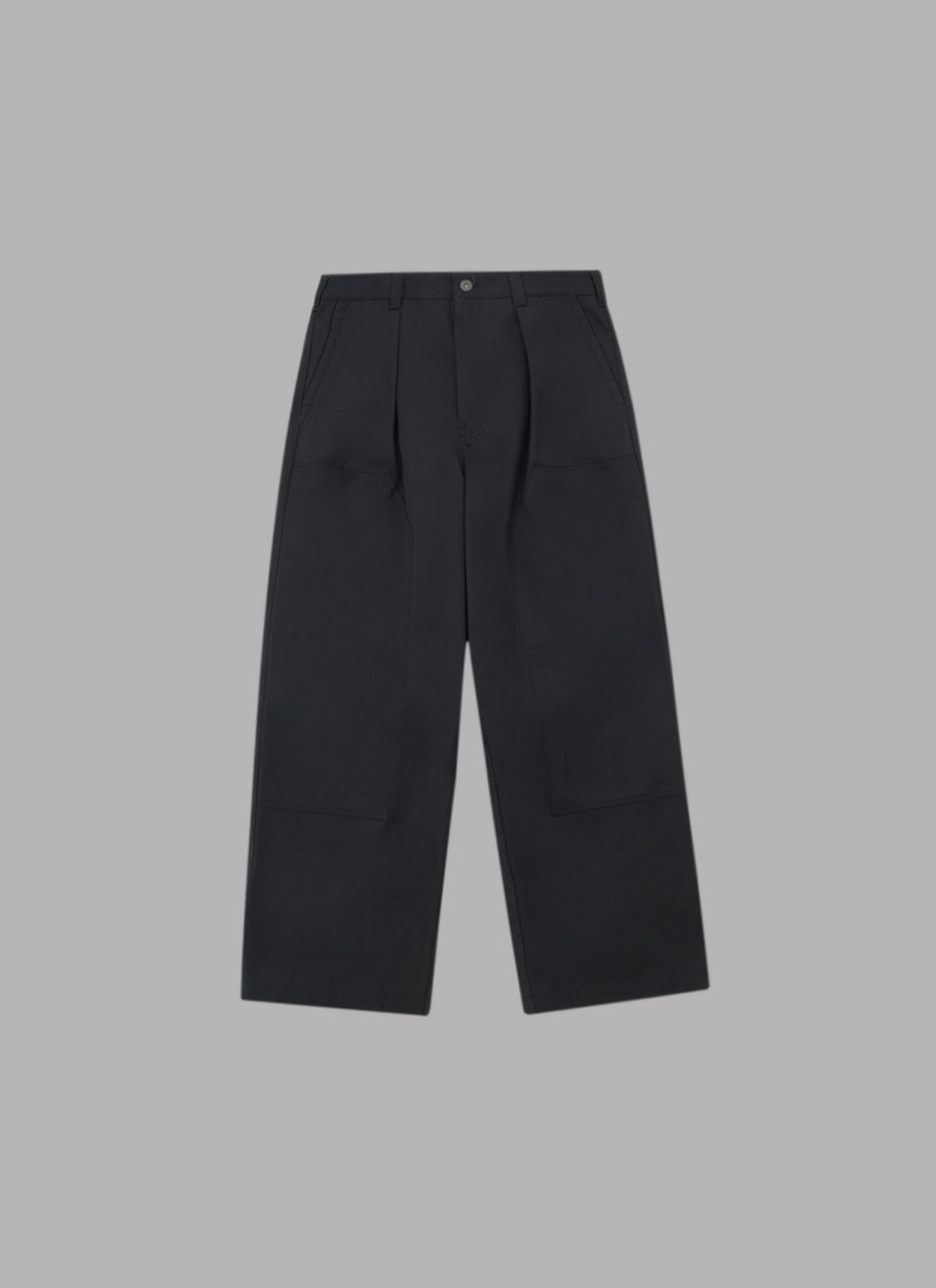 DOUBLE-KNEE TUCKED WORK PANTS - BLACK