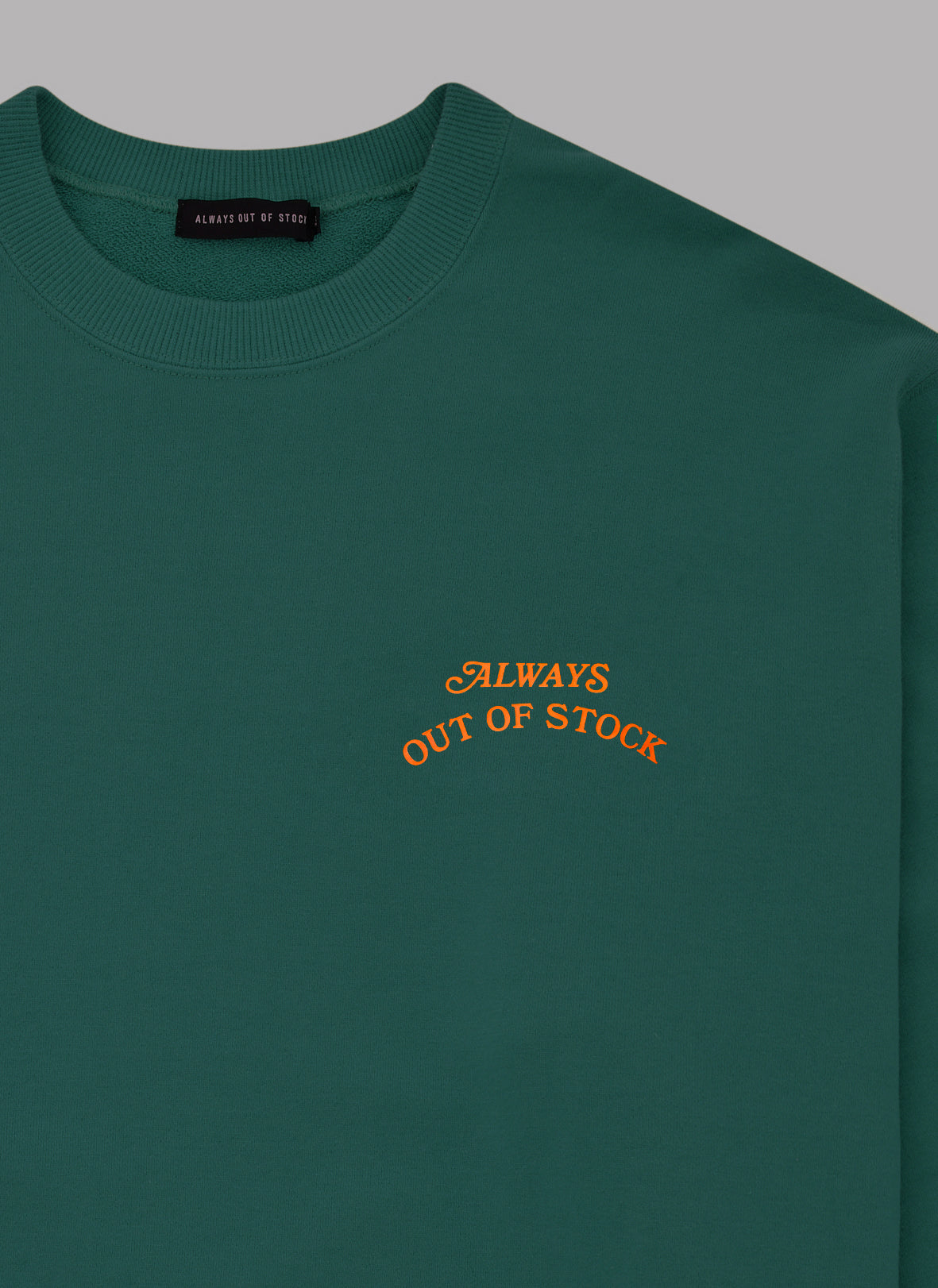 BASIC LOGO CREWNECK-GREEN x ORANGE