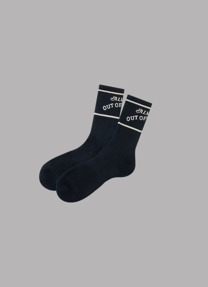 BASIC LOGO LONG SOCKS-BLACK x SAND