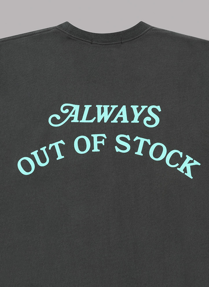 BASIC LOGO S/S TEE-CHARCOAL x TURQUOISE
