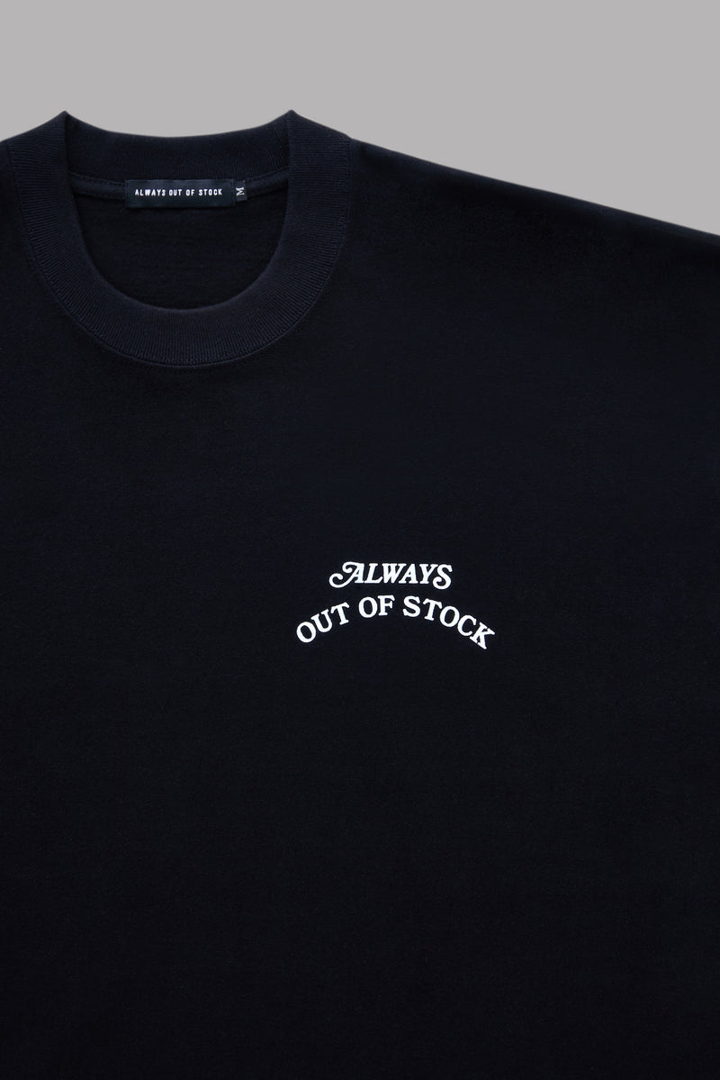 JUST CHILLING IT DROP SHOULDER S/S TEE-BLACK