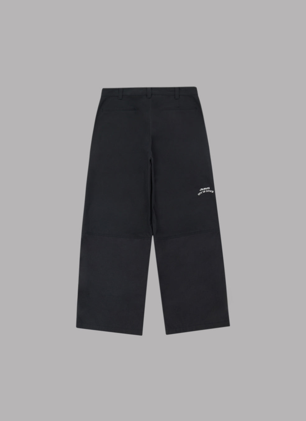 DOUBLE-KNEE TUCKED WORK PANTS - BLACK