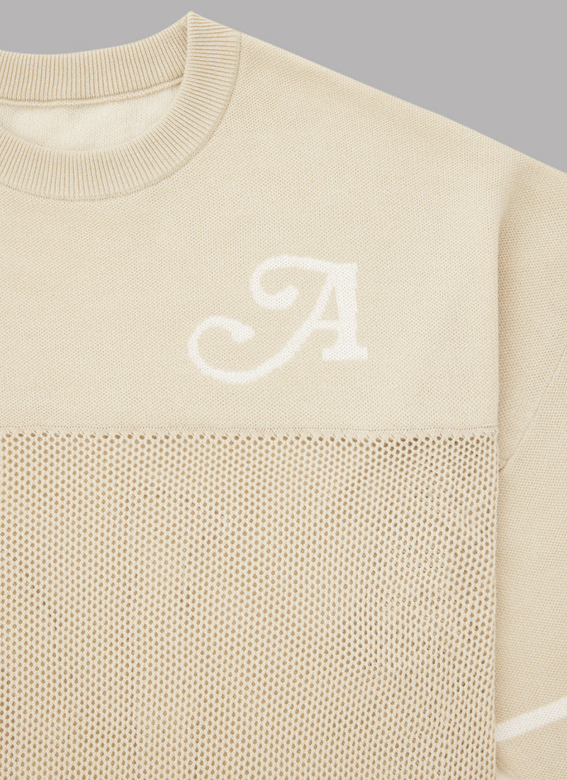 SUMMER KNIT GAME SHIRT-BEIGE