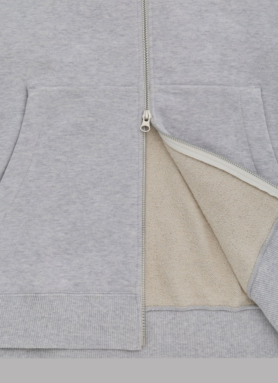 BASIC LOGO ZIP HOODIE - HEATHER GRAY