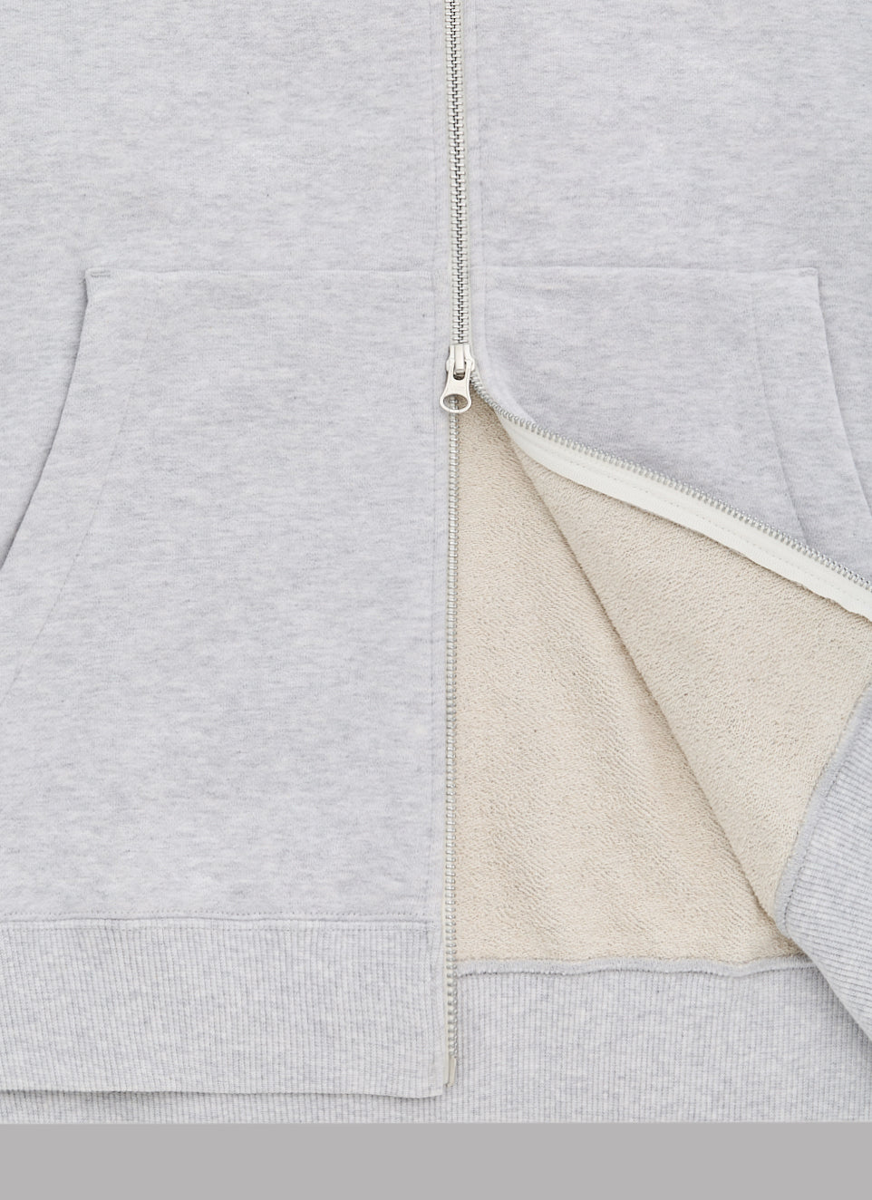 BASIC LOGO ZIP HOODIE - HEATHER GRAY