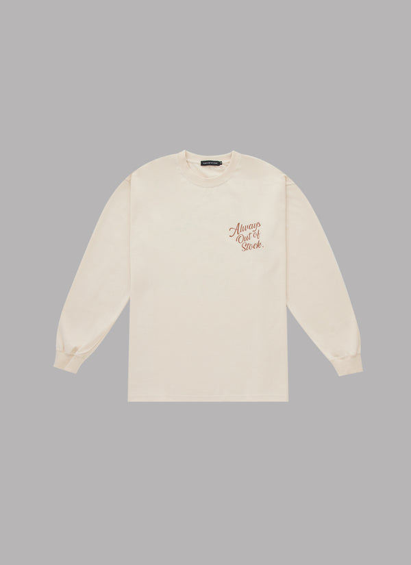 LAZY LOGO L/S TEE-IVORY