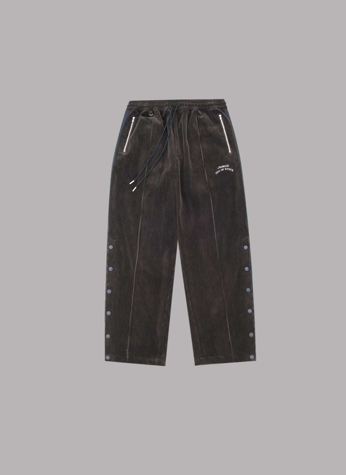 CORDUROY TRACK PANTS-BROWN