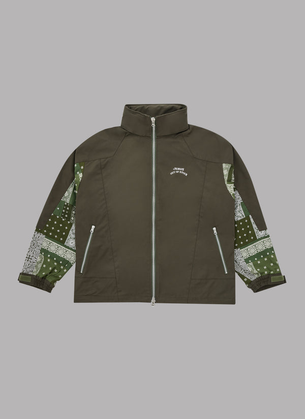 PAISLEY COMBI JACKET-KHAKI