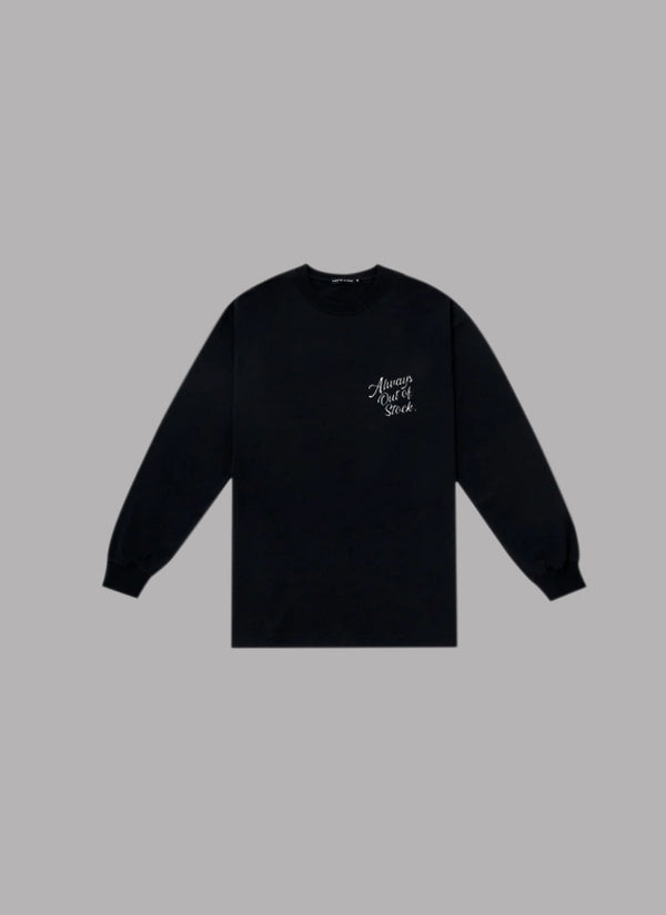 LAZY LOGO L/S TEE-BLACK