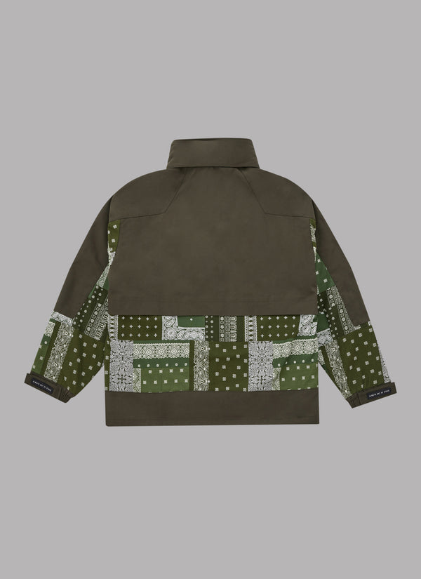 PAISLEY COMBI JACKET-KHAKI