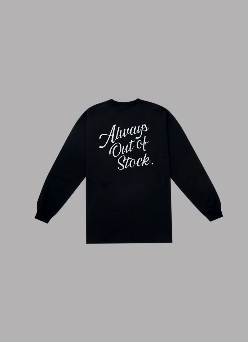 LAZY LOGO L/S TEE-BLACK