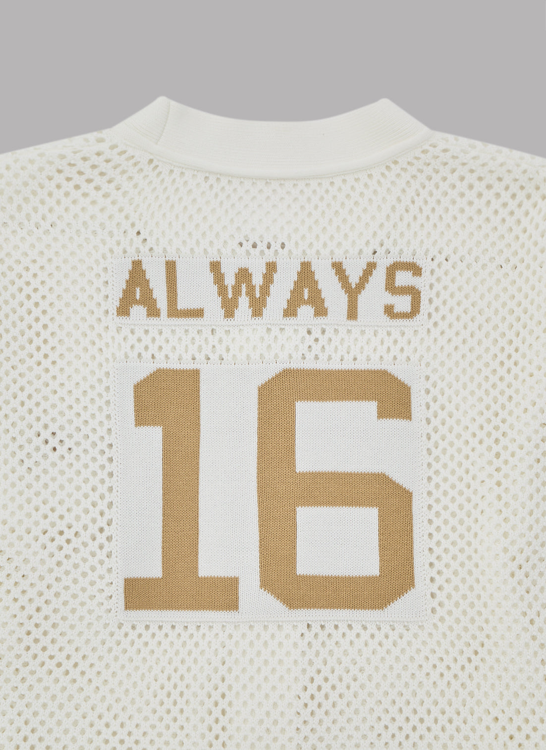 MESH KNIT BASEBALL CARDIGAN-OFF WHITE