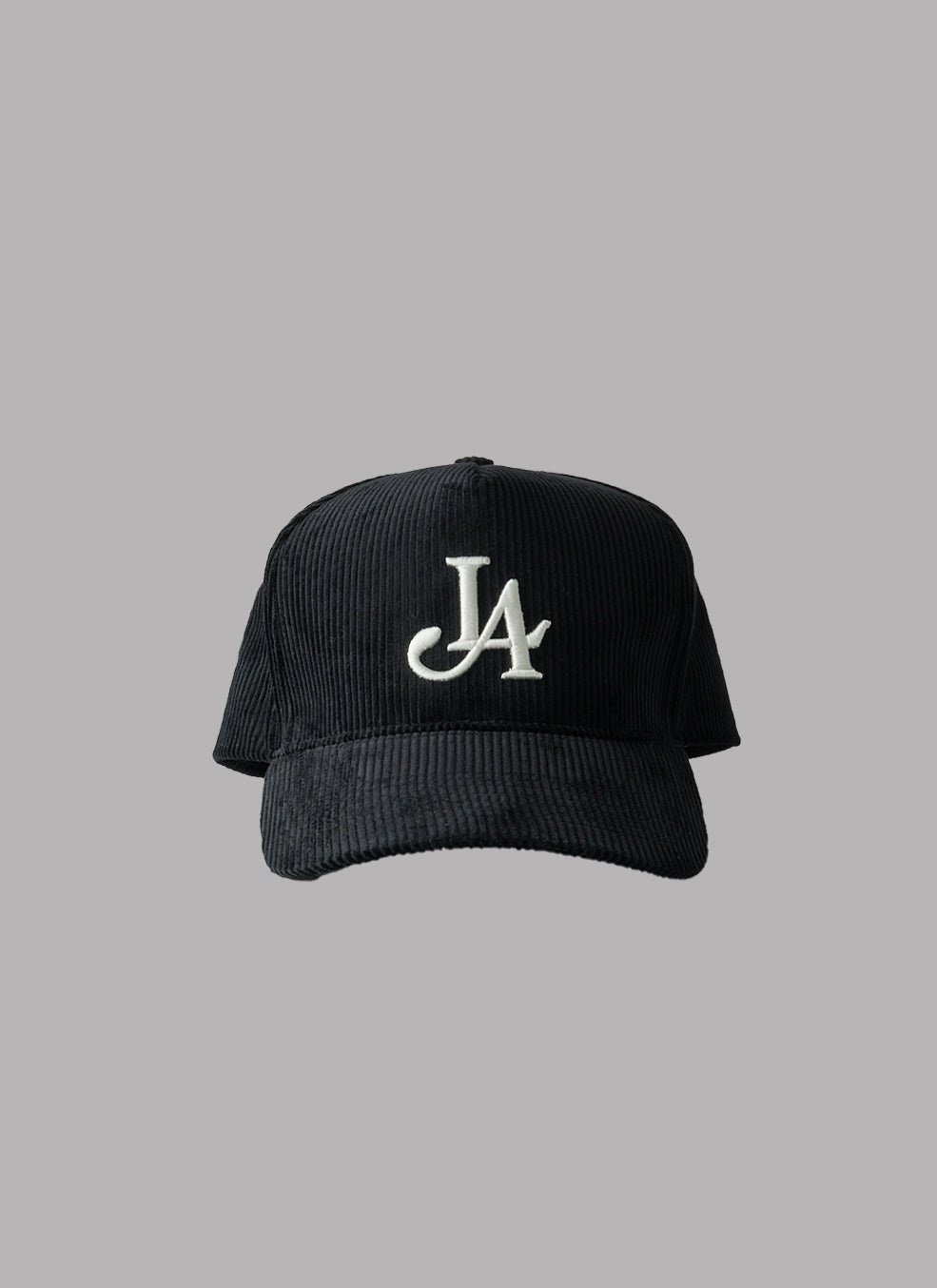 LA LOGO CORDUROY ADJUSTABLE CAP-BLACK