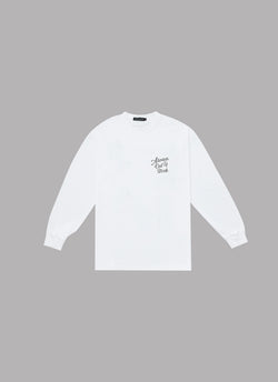 LAZY LOGO L/S TEE-WHITE