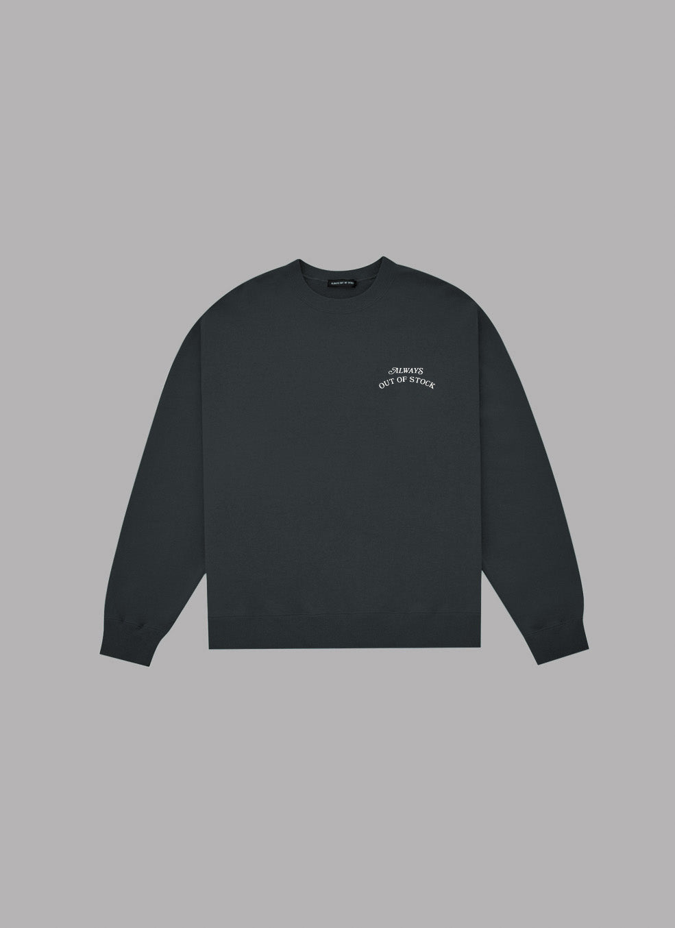 BASIC LOGO CREWNECK - CHARCOAL x OFF WHITE